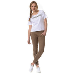 Casual slim pant creme