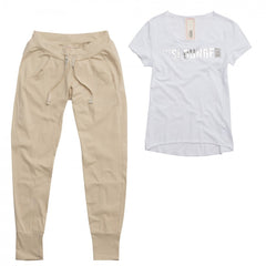 Casual stretch pant crème